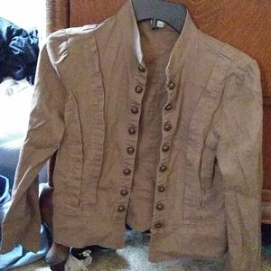 Brown cropped army style jacket